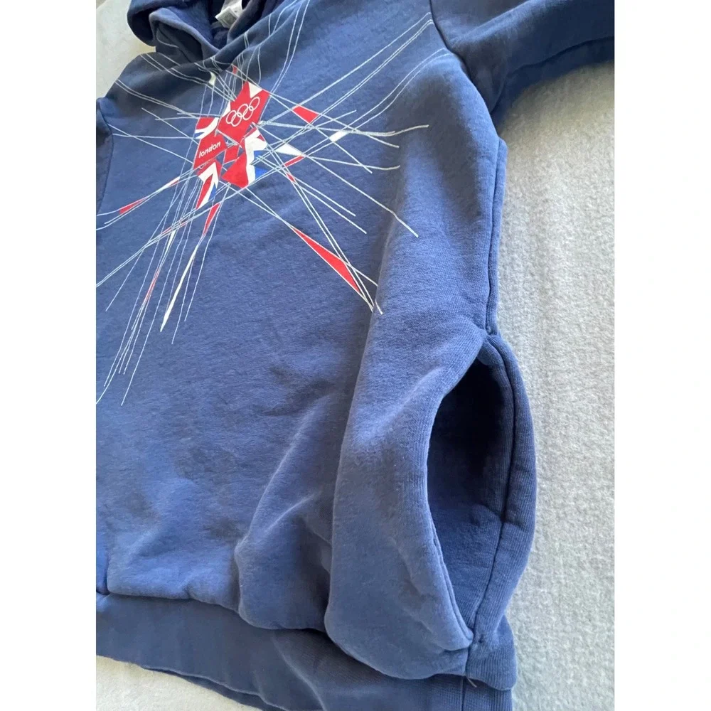 Adidas London 2012 Olympic Games Hoodie Navy Blue Graphic‎ Pullover Mens Small